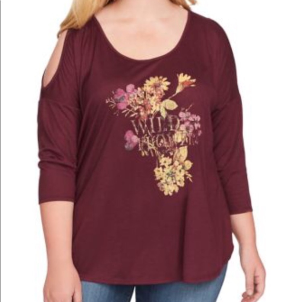 Jessica Simpson cold shoulder top